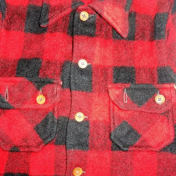 Vintage Wool Vest Buffalo Plaid Hunter Vest 100% Wool - Picture 6 of 8